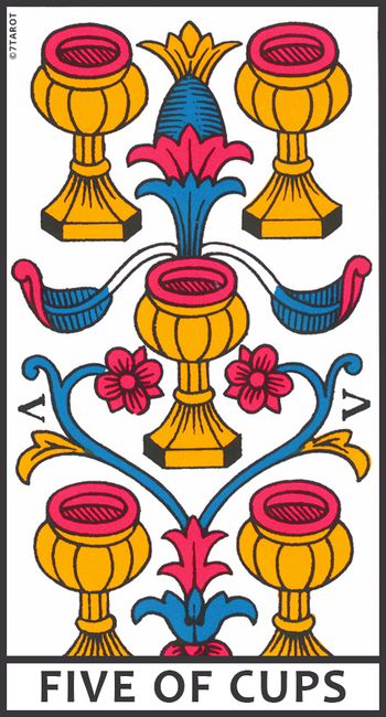 5 of cups in love